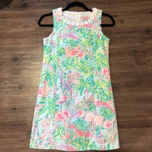 Lilly Pulitzer Kids Dress in Pink and Green Tropical Print size 14